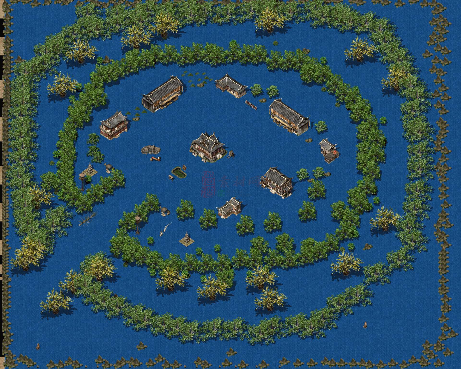 精品传奇真彩地图系列素材20250609A：水上世界森林-1
