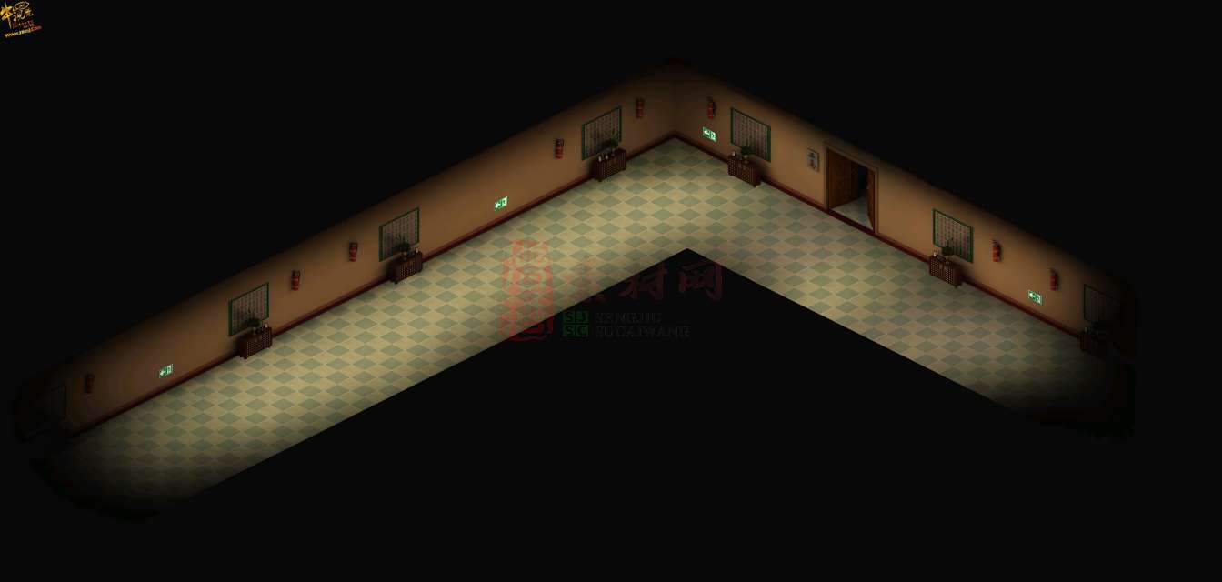 精品传奇真彩地图系列素材20250609A：棋牌室过道-1