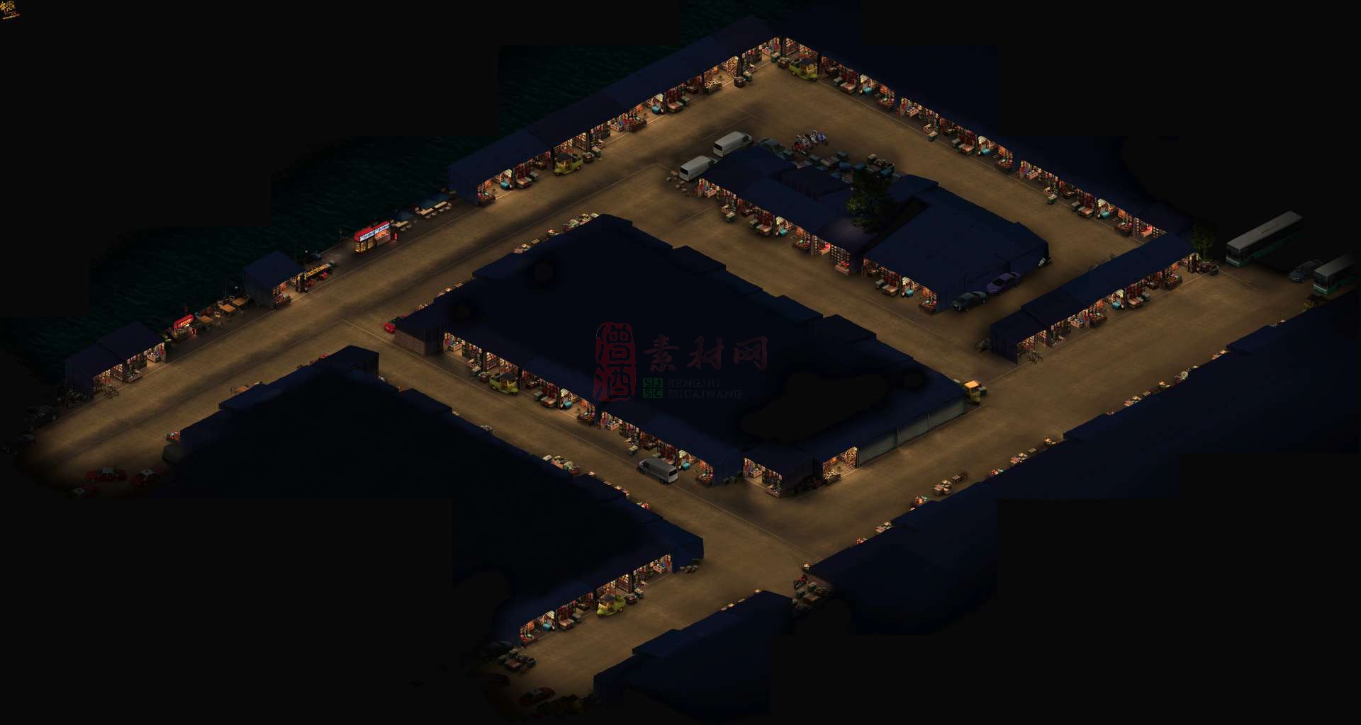 精品传奇真彩地图系列素材20250609A：夜市-1