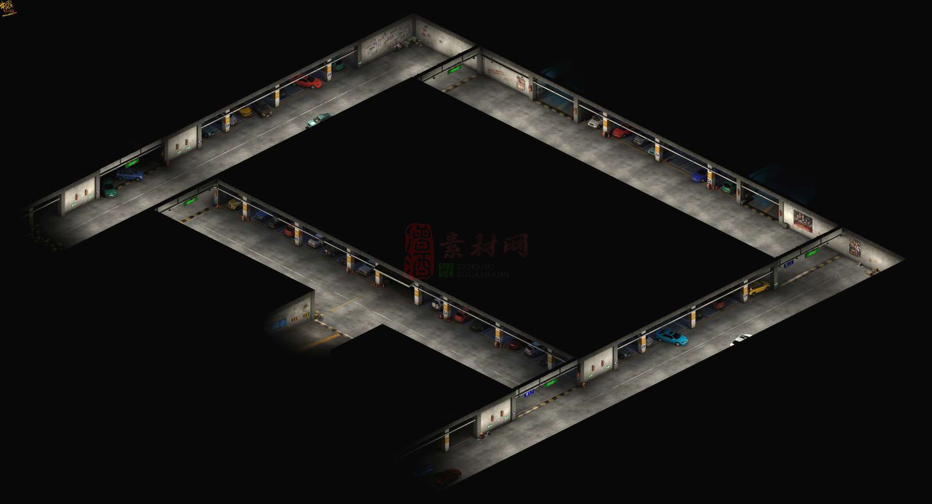 精品传奇真彩地图系列素材20250609A：停车场一层-1